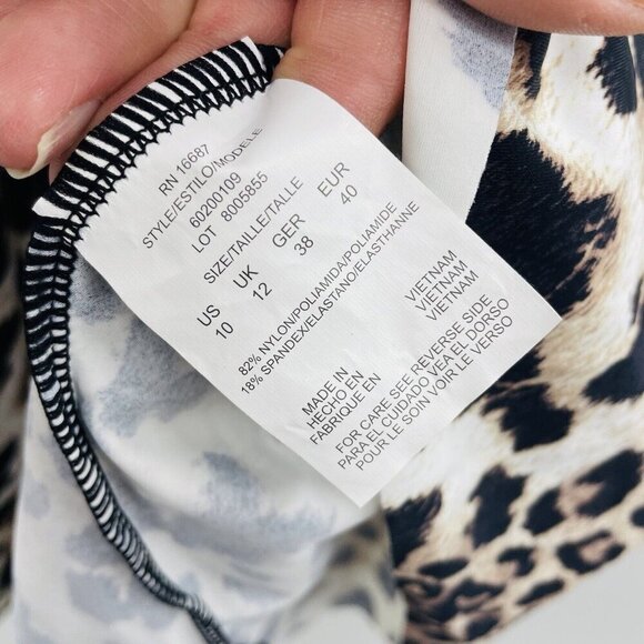 Swim Solutions Womens Size 10 Animal Printed Pleat-Front Tankini Top $78 747 - Picture 9 of 9